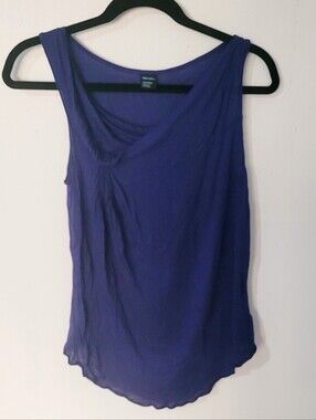 She Said Blue Sleeveless Blouse Top Sz XS Stretch